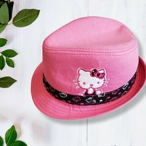 Hello kitty pink fedora hat cap vintage anime Sanrio